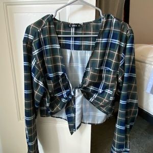 Shein Crop Top w/ Long Sleeves and tie up